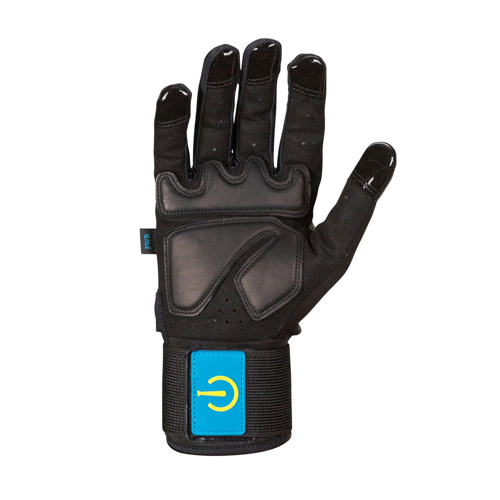 XVLO Blackout Circuit – Stealth Edition matte black goatskin glove with minimalist wrist design and grip control. Made for quiet hitters who track barrels.